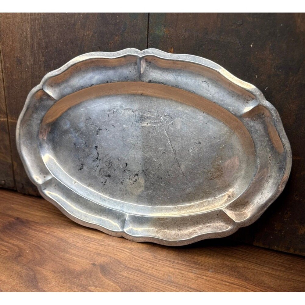 Vtg Salvador De La Serna Mexican Sterling Silver 925 Scallop Tray Platter 225g